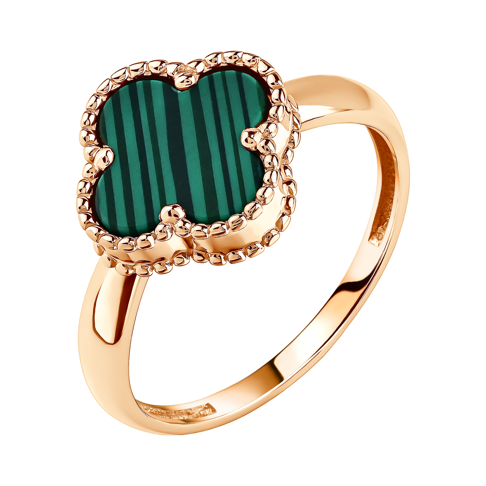 Кольцо из золота с малахитом