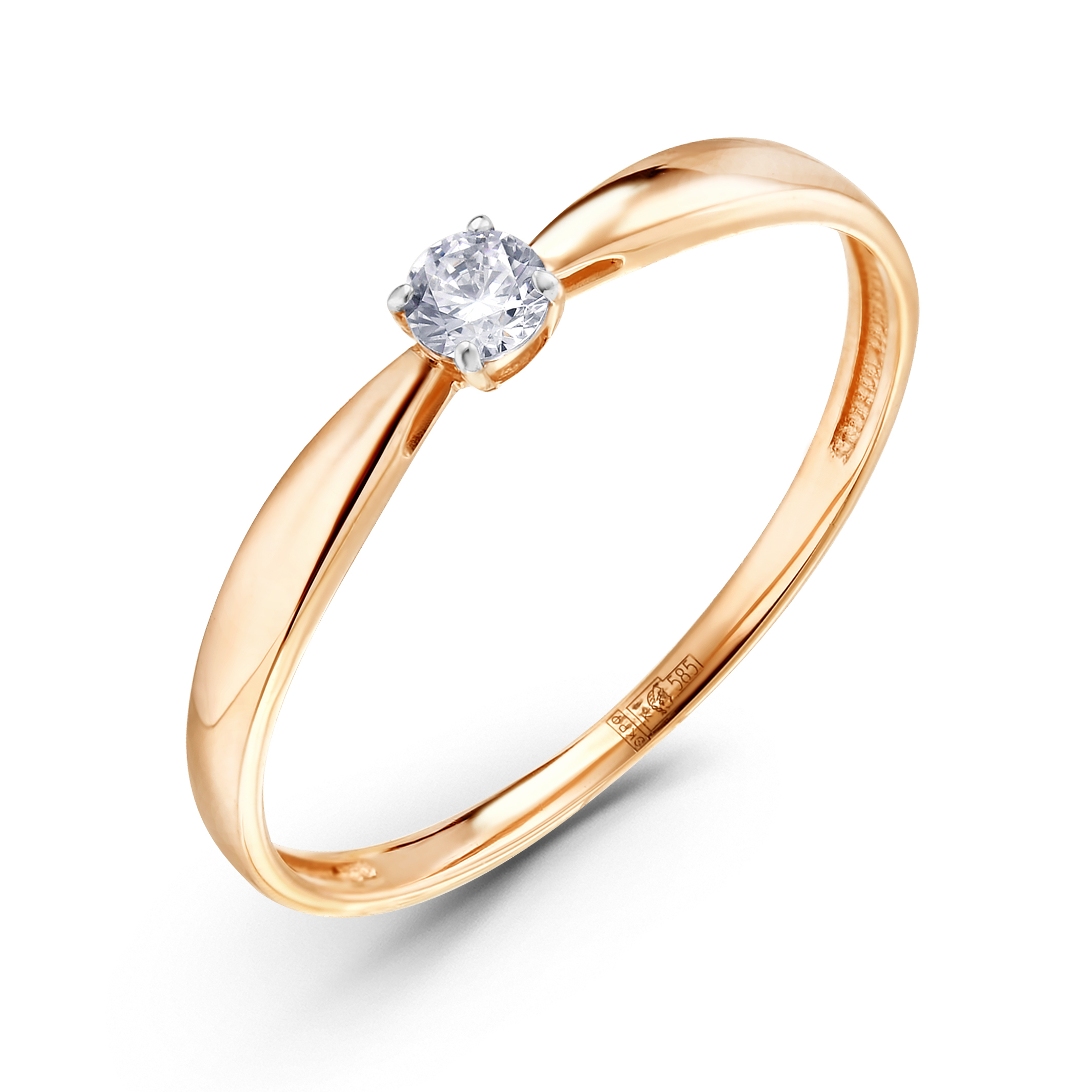 Кольцо из золота с фианитом