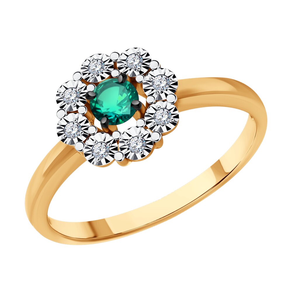 Кольцо из золота с изумрудом