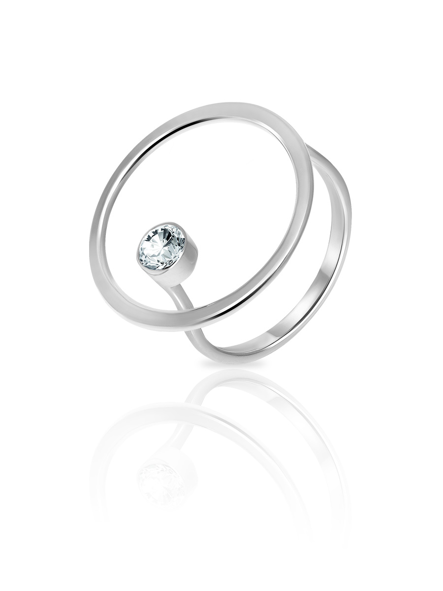 Кольцо из серебра с фианитом