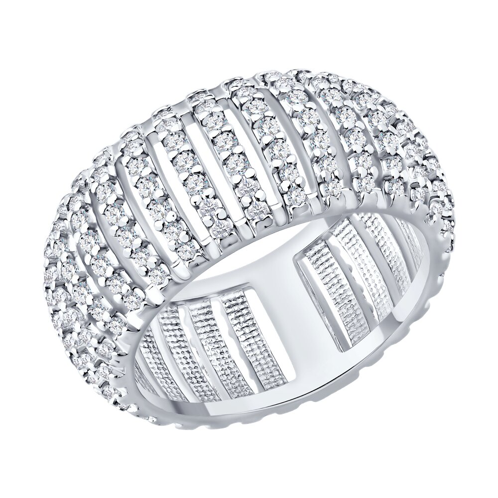 Кольцо из серебра с фианитом