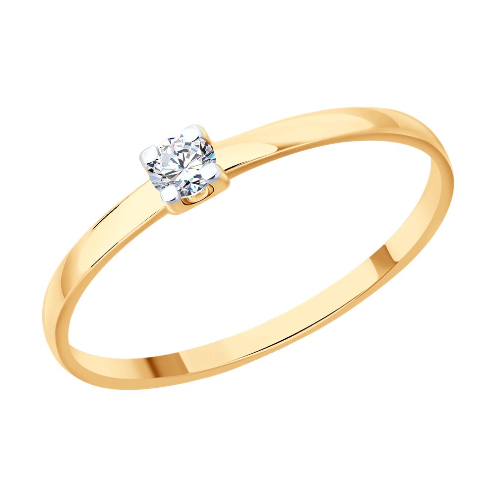 Кольцо из золота с бриллиантом выращенныем