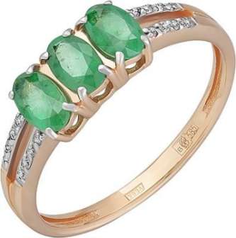 Кольцо из золота с изумрудом