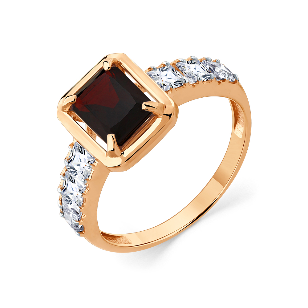 Кольцо из золота с гранатом