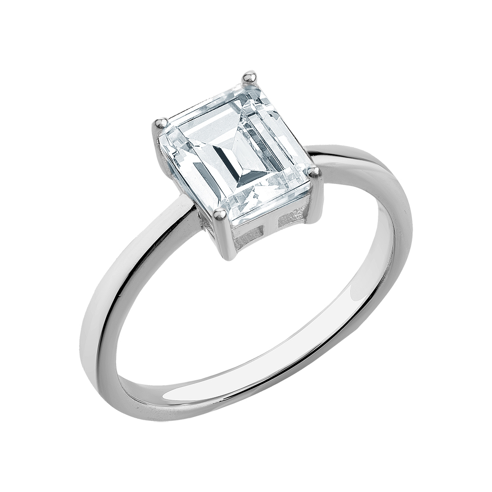 Кольцо из серебра с цирконием