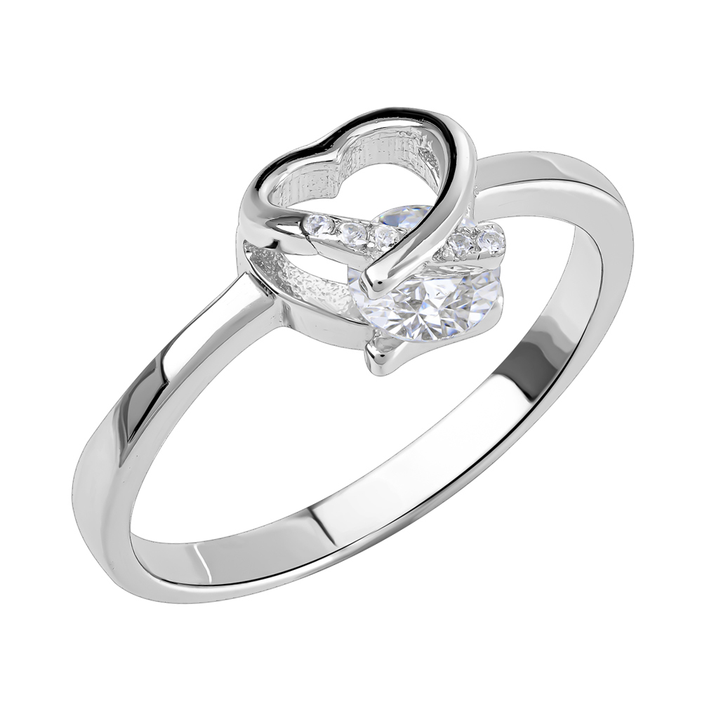 Кольцо из серебра с фианитом