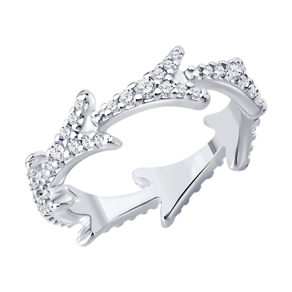 Кольцо из серебра с фианитом