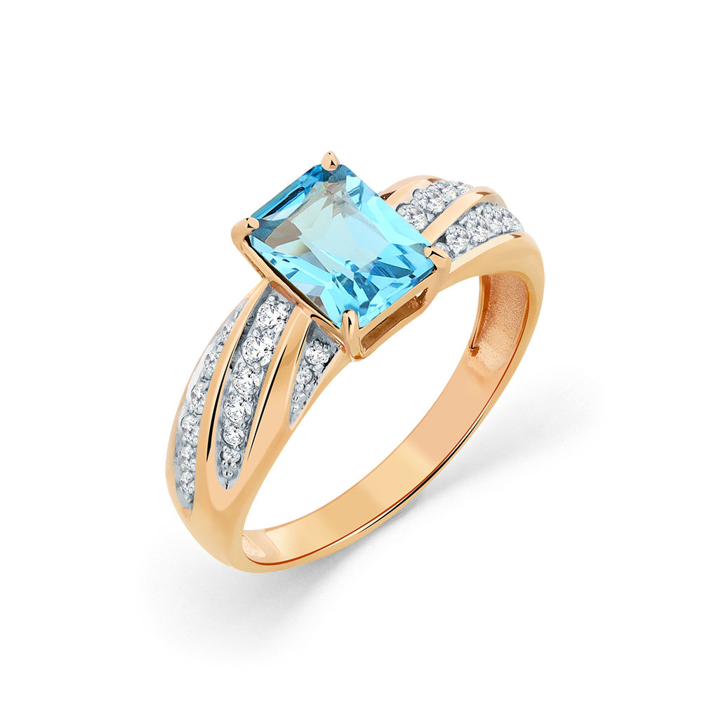 Кольцо из золота с топазом