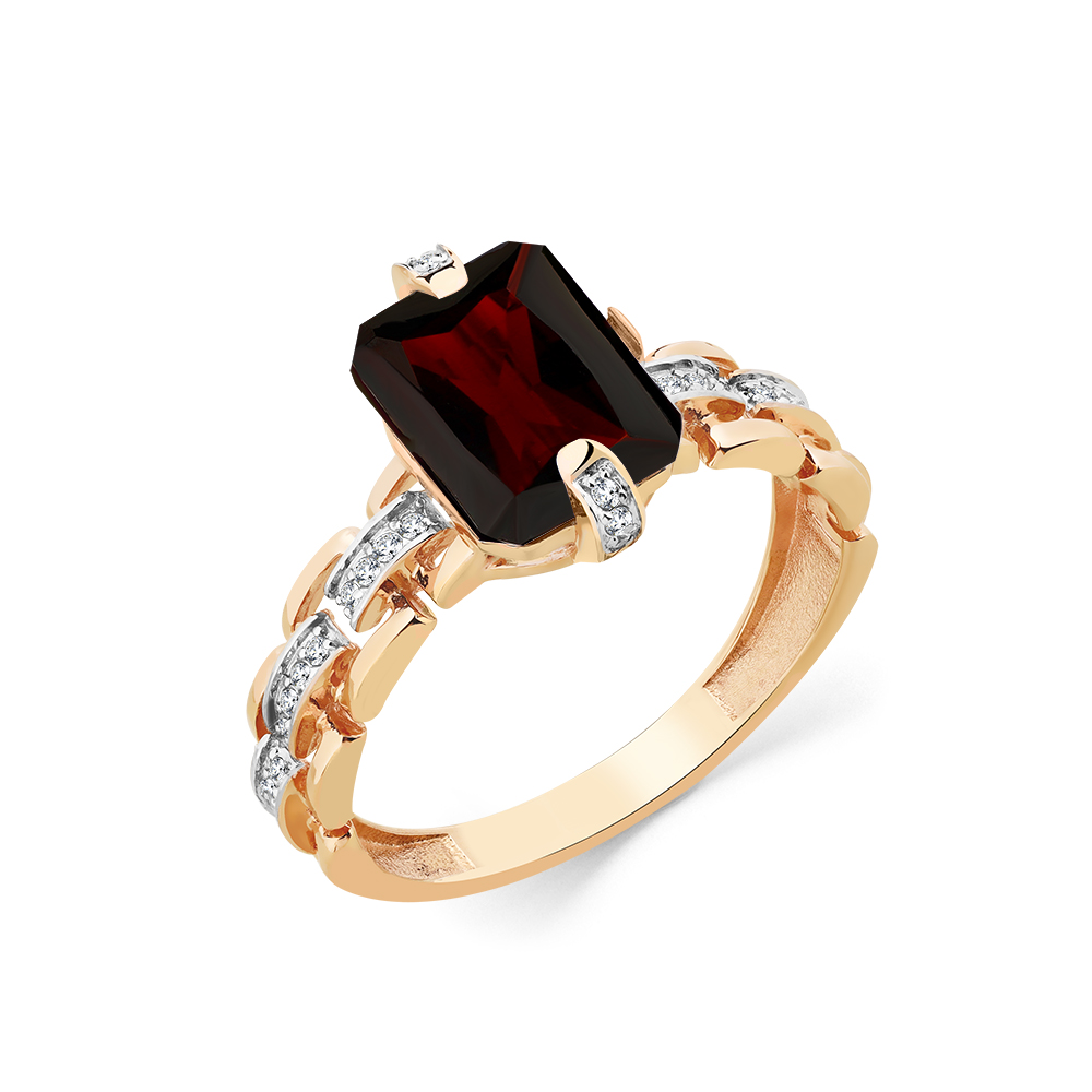 Кольцо из золота с гранатом