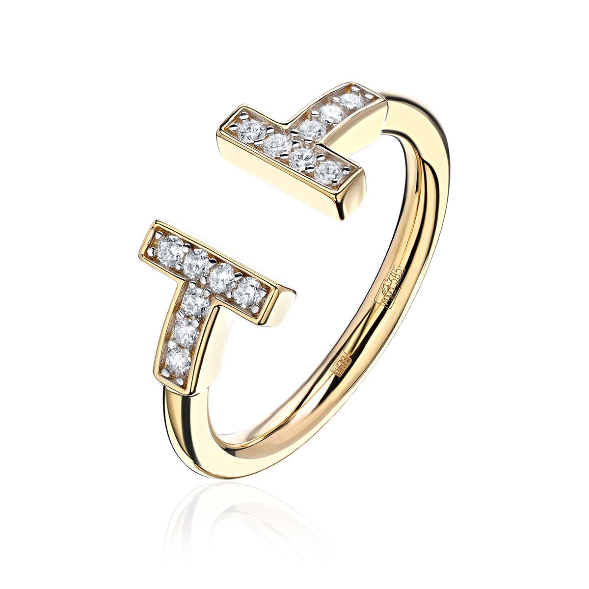 Кольцо из золота с фианитом