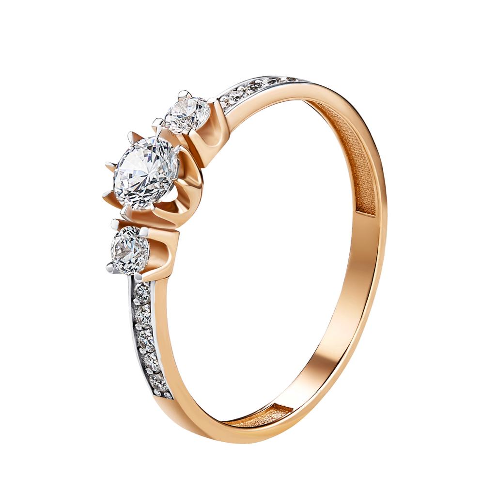 Кольцо из золота с фианитом