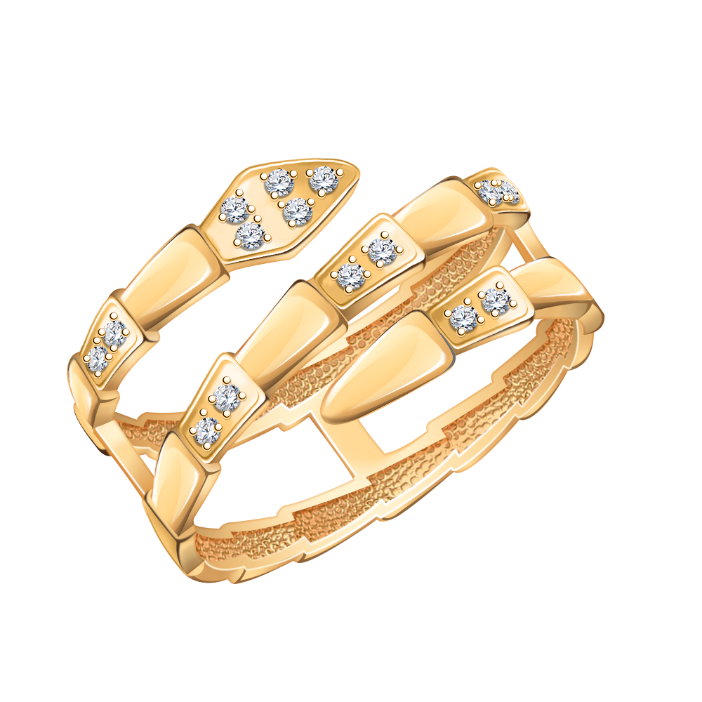 Кольцо из золота с фианитом