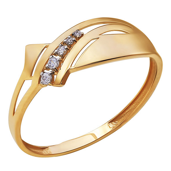 Кольцо из золота с фианитом