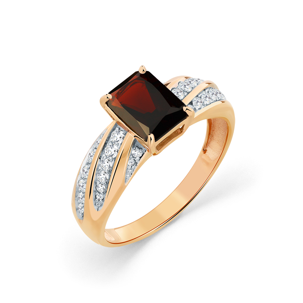 Кольцо из золота с гранатом