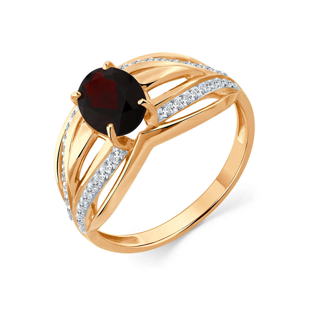 Кольцо из золота с гранатом